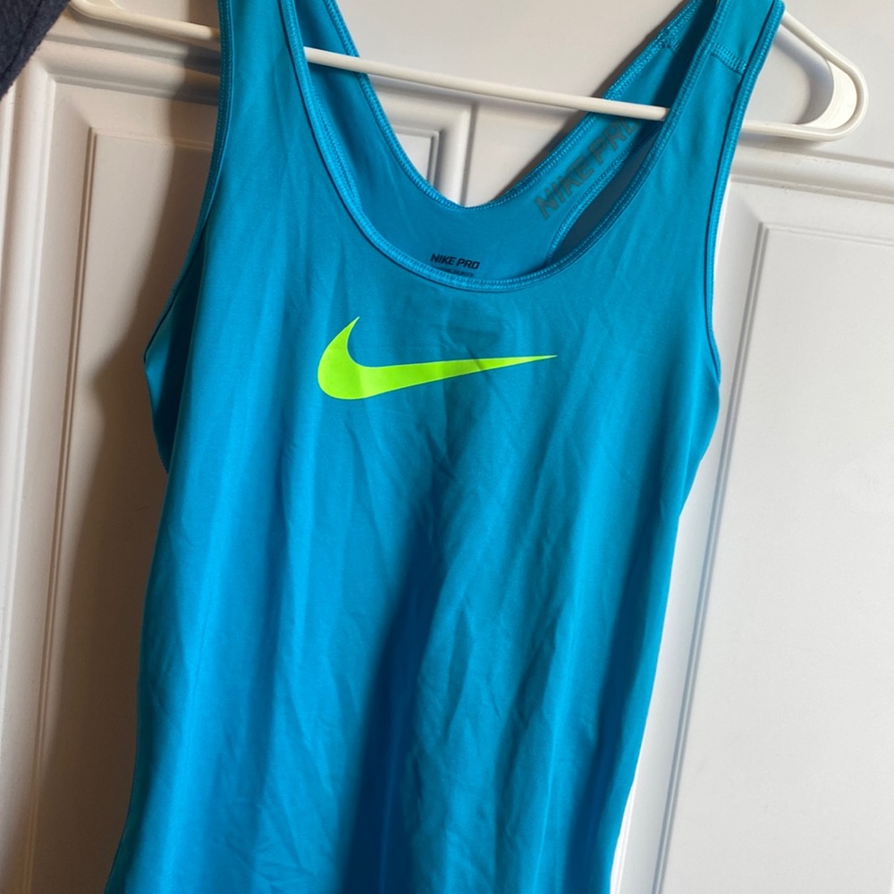 Blue Nike pro compression tank top, size S